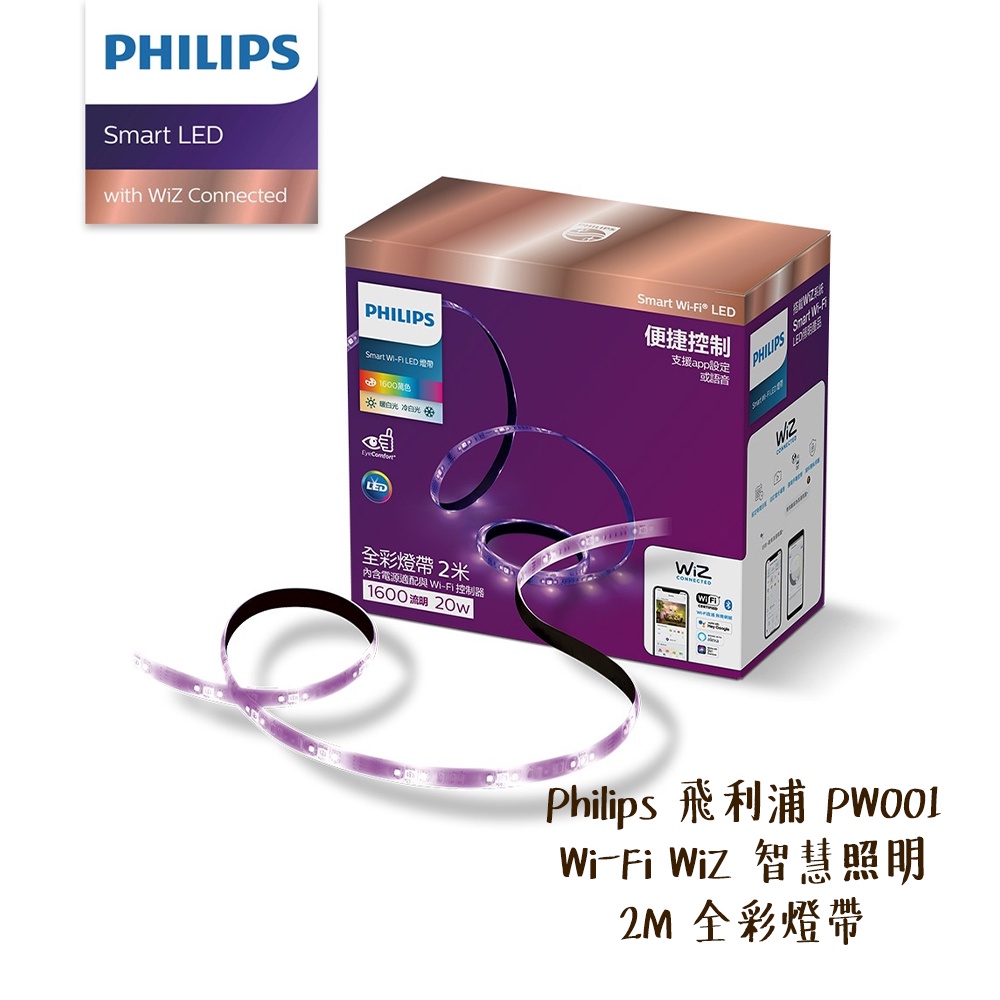 Philips 飛利浦 PW001 Wi-Fi WiZ 智慧照明 2M 全彩燈帶 LED 自由佈置 [相機專家] 公司貨