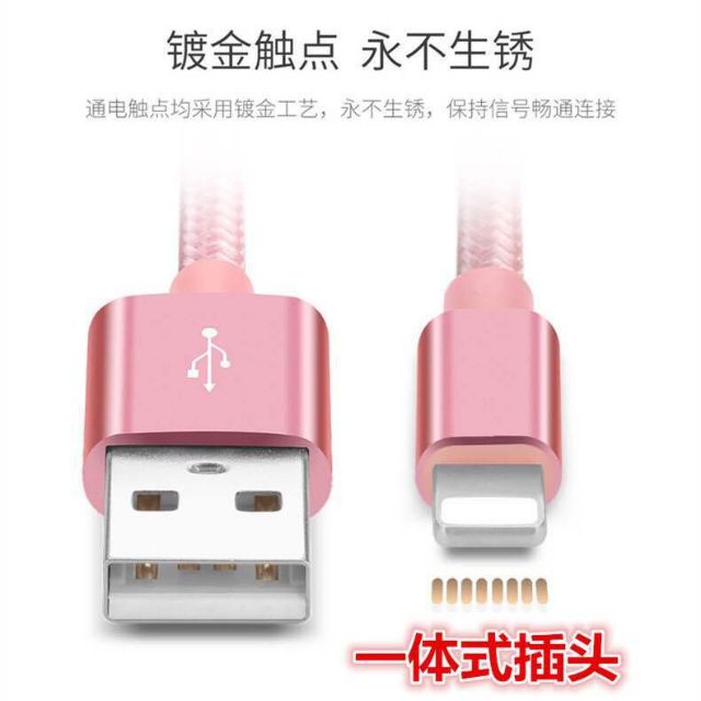 綸綸3C  蘋果數據線1M2M3M蘋果手機充電器安桌 Typec充電線一拖三（高速usb快充加長vivo充電線