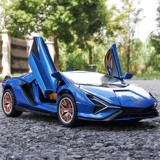 *HK04.1/32蘭博敞篷合金車模仿真汽車模型玩具車男孩金屬擺件跑車可開門