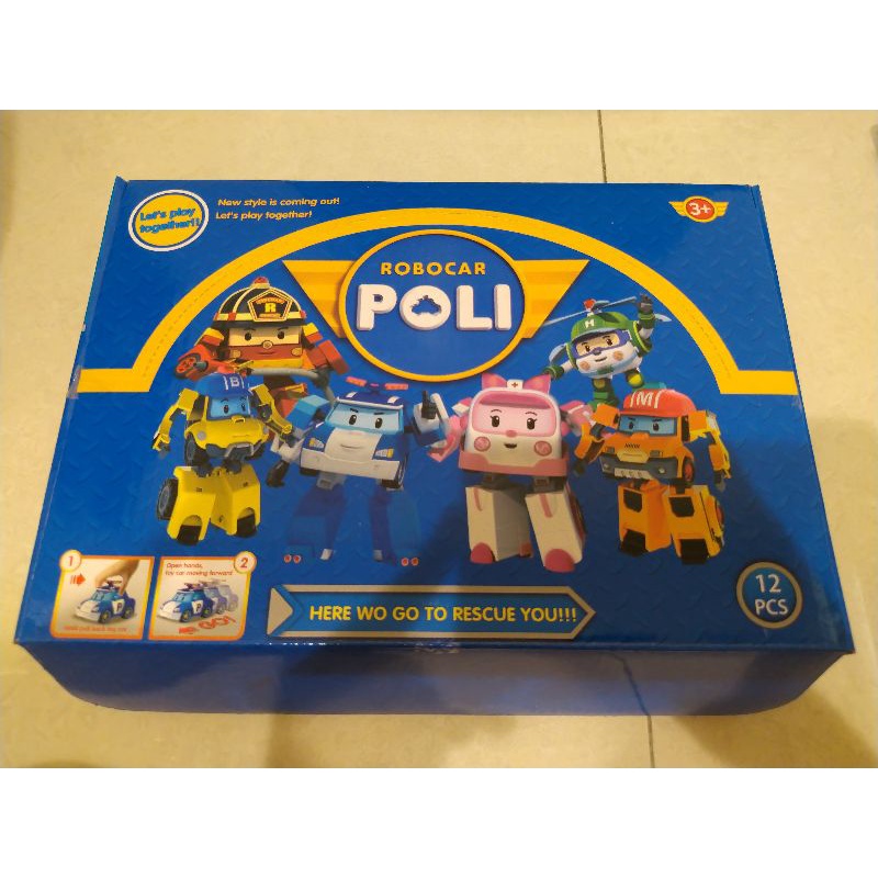POLI玩具車 波力工程車 波力玩具車 卡通模型車 迴力車 POLI警車 兒童節禮盒 波力 生日禮物 12款套裝