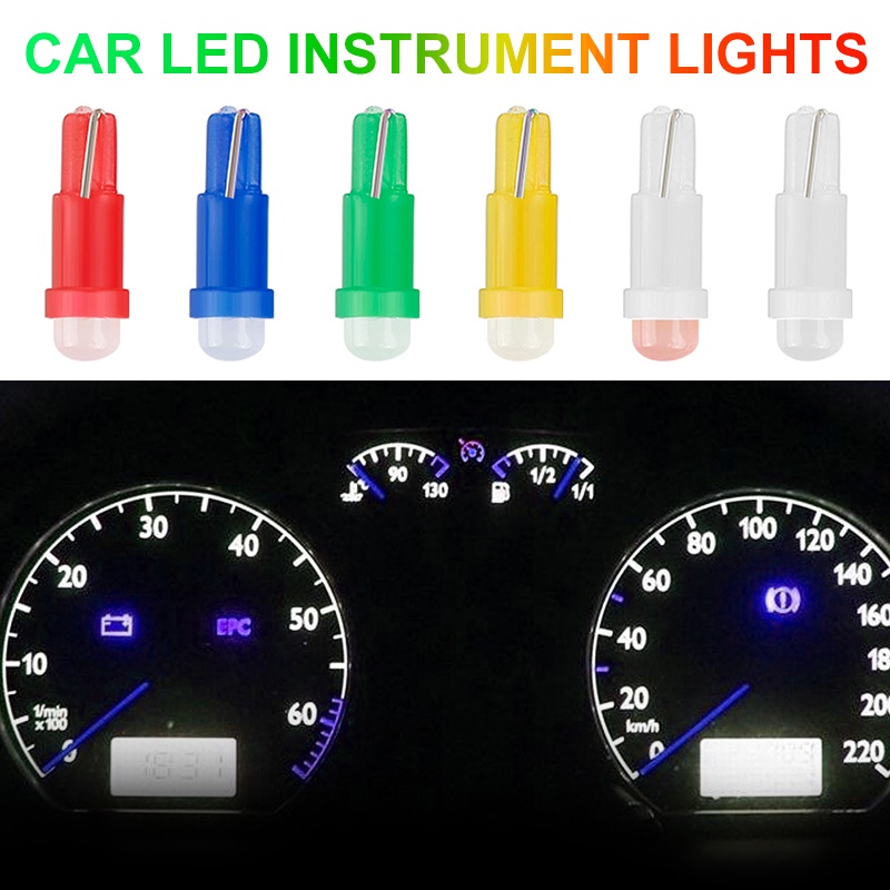 T5 LED 燈 W1.2W W3W LED 汽車內飾燈汽車側楔儀表板儀表燈燈泡 4014 LED 超亮