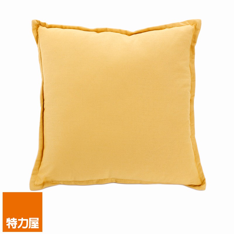 棉麻素色抱枕套45x45cm 黃
