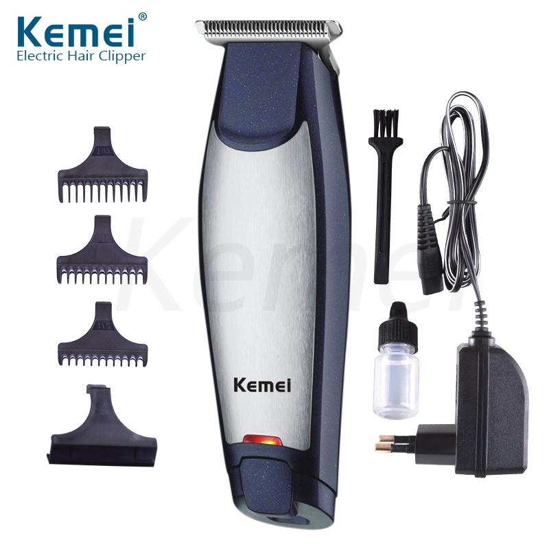 Kemei KM-5021 充電式電動修剪器電推剪剃須刀陶瓷鈦刀片鬍鬚剃刀套件