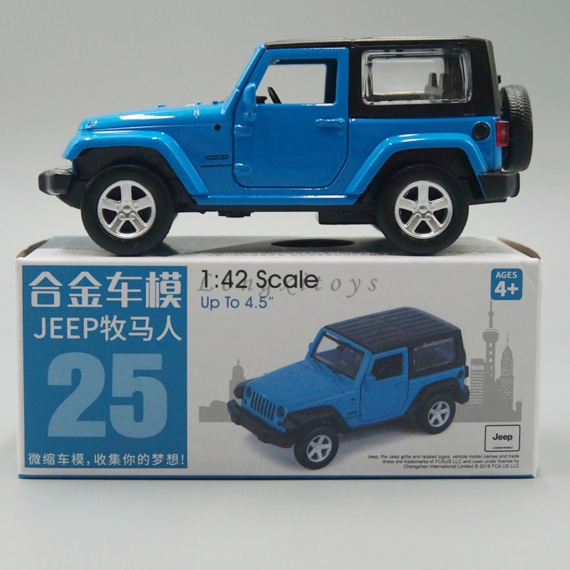 JEEP WRANGLER 1:42 壓鑄汽車模型玩具吉普牧馬人 Rubicon SUV 迴力車