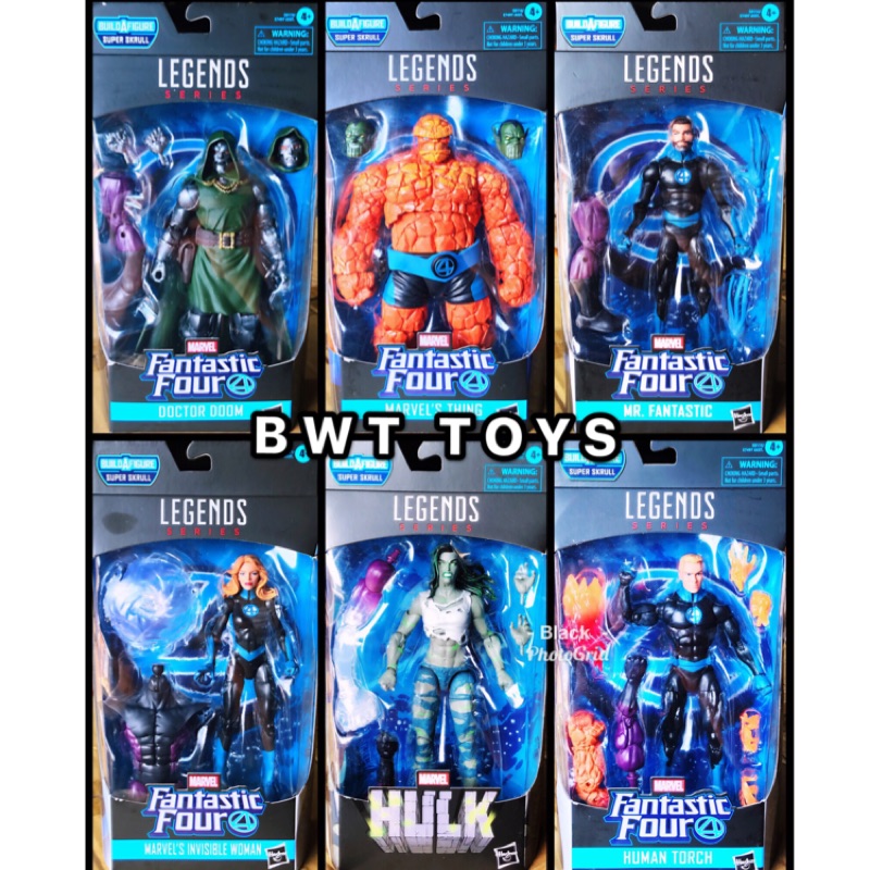 【BWT】Marvel Legends 漫威 ML 驚奇四超人 6吋收藏人物組 一套6隻（含BAF：超級史克魯爾人）