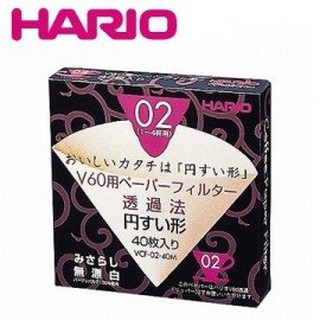 【TDTC 咖啡館】日本 Hario V60-02 無漂白圓錐濾紙(1~4人份) 40張 / (VCF-02-40M)