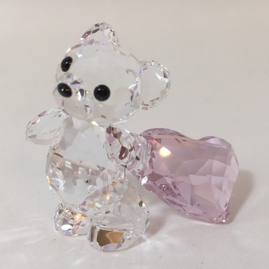 Swarovski施華洛世奇水晶擺飾-粉紅愛心小熊