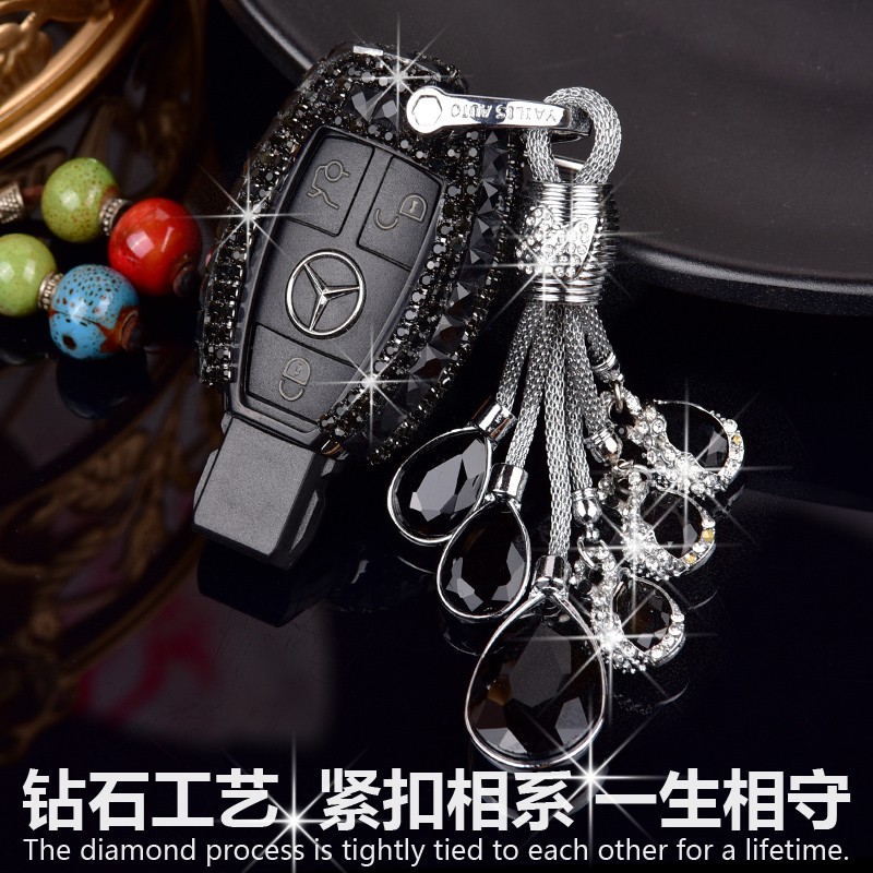 【我旺精品】BENZ水鑽鑰匙包 賓士C級 GLC C200L GLK G級 E級 GLE CLA E260 GLB 鑽石