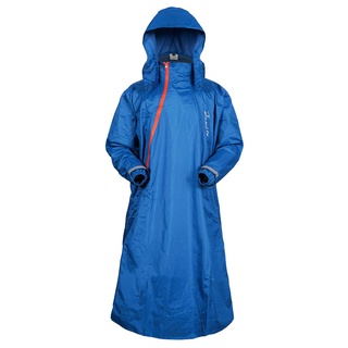 Outperform 奧德蒙 去去雨水走斜開雙拉鍊專利連身式雨衣 深海藍