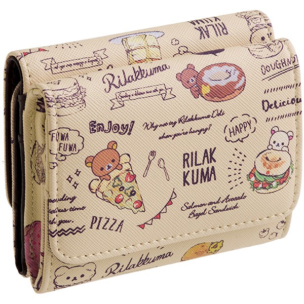 日本正版 拉拉熊 錢包 Rilakkuma 短皮夾 零錢包 短夾 零錢 皮夾 和皮 漢堡系列 San-x 8月新品