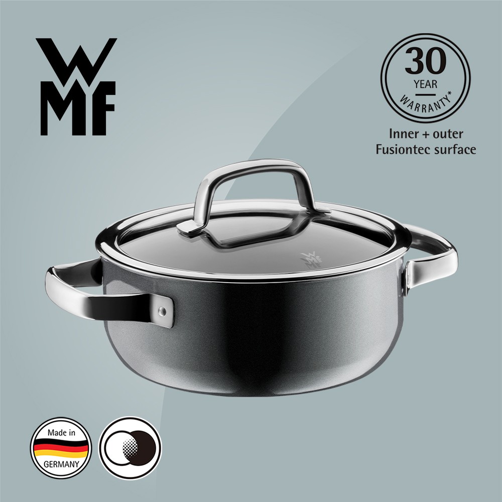 【德國WMF】FUSIONTEC 低身湯鍋20CM 2.4L(鉑灰色)(福利品)