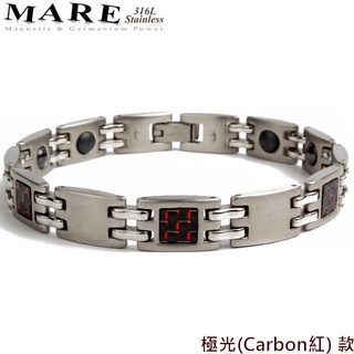 § 全館7折 § 【Mare】㊣316L白鋼手鍊：極光(Carbon紅) 款【售後服務&保固12個月】