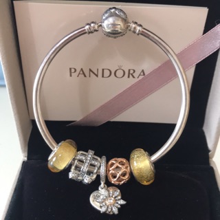 💕全新轉賣正品💕潘朵拉 PANDORA 手鍊+5個珠珠