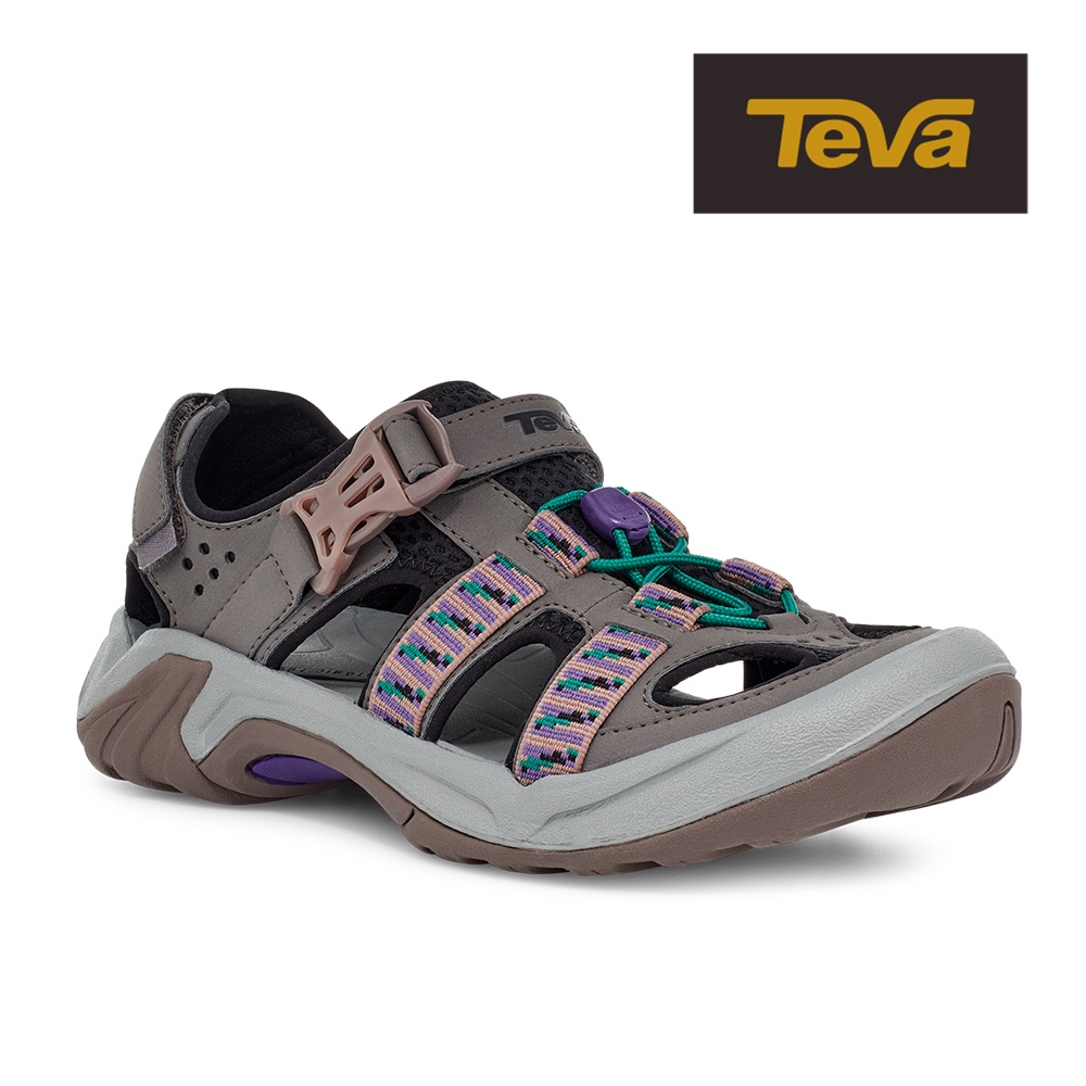 【TEVA】女 Omnium W 護趾水陸機能涼鞋/雨鞋/水鞋-階梯紫灰 (原廠現貨)
