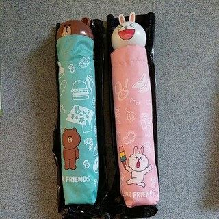 正版 Line friends 兔兔 CONY 熊大 BROWN 雨傘 立體公仔手把變色雨傘