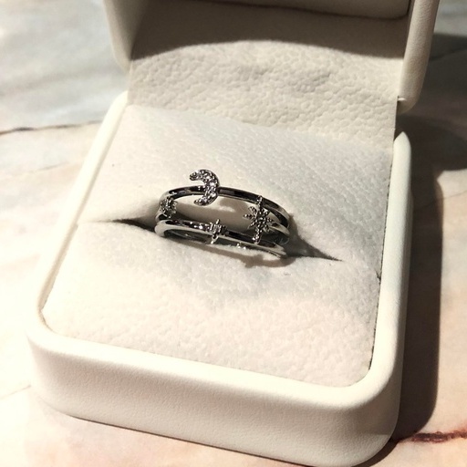 ♥水晶魔法女巫♥Samantha 全新上架 三層星月戒指 戒指 開口戒指  韓國 簡約 氣質 質感 首飾 飾品