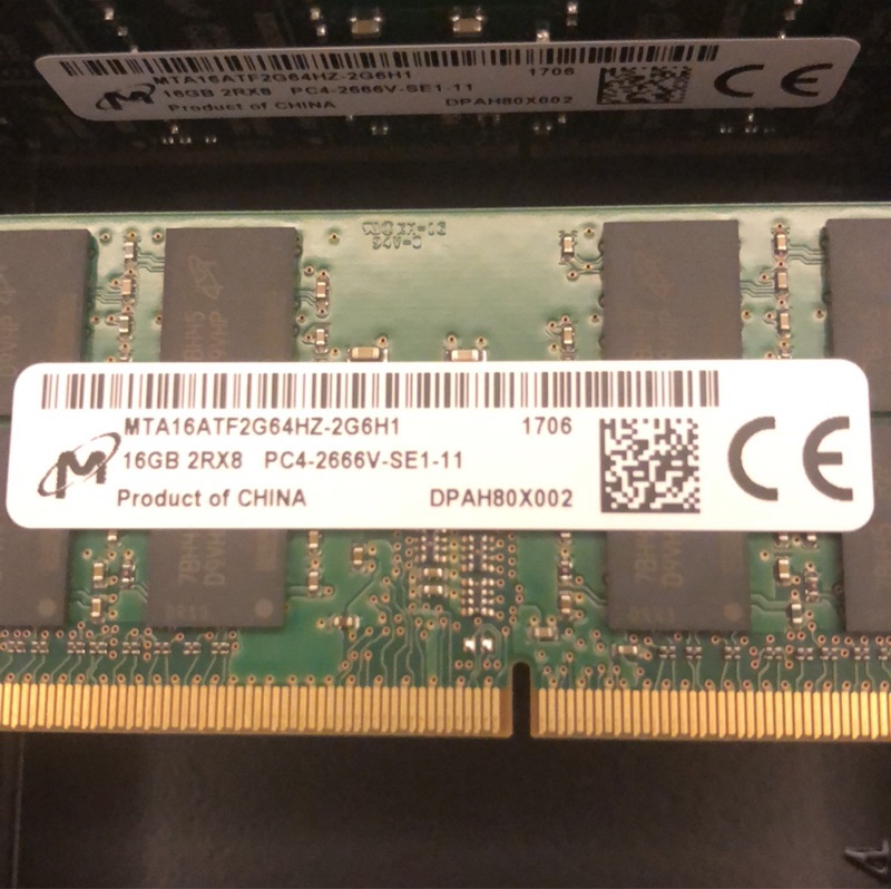 美光 DDR4 2666 16GB SODIMM 筆電專用