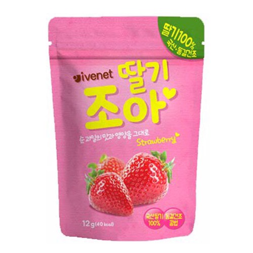 艾唯倪 IVENET 韓國水果果乾脆片寶寶餅乾(草莓口味) 米菲寶貝