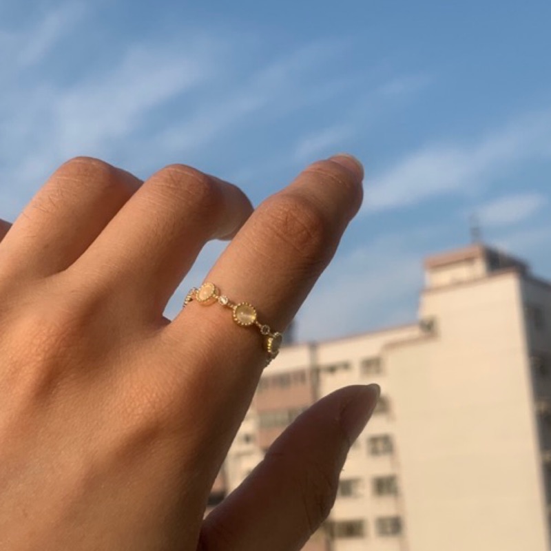LUFF 現貨   韓版貓眼石戒指 可調整式戒指 飾品 戒指