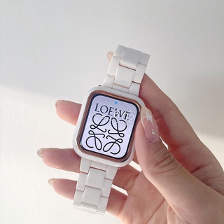 樹脂錶帶+雙色殼套裝 適用 Apple Watch S9 8 7 SE2 44mm 45mm 蘋果手錶帶 環保樹脂