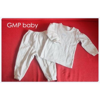 M42二手寶寶衣物=GMP baby 長袖睡衣套裝 家居服 衣標80 淡藍色 手腳束口式