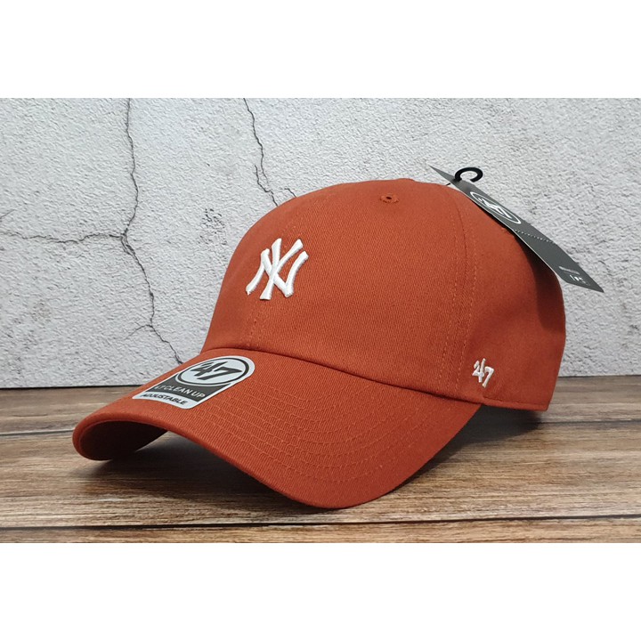 蝦拼殿 47brand MLB紐約洋基NY 小LOGO 楓葉橘色基本款老帽 男生女生都可戴