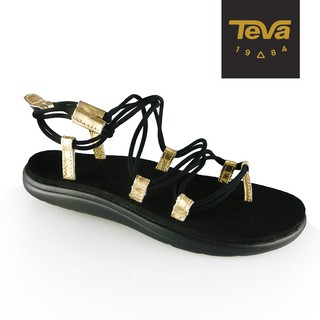 【TEVA】女 Voya Infinity Metallic 羅馬織帶涼鞋/雨鞋/水鞋-黑金 (原廠現貨)