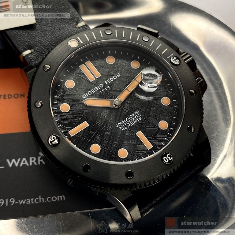 GiorgioFedon1919手錶,同勞力士棕櫚樹設計，編號GF00084,46mm黑錶殼,深黑色錶帶款
