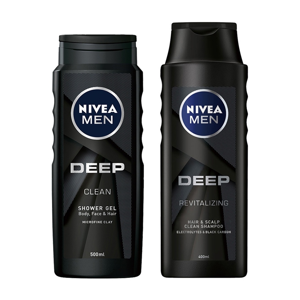 【NIVEA妮維雅】男士洗髮精 沐浴露 清潔 油性髮質 溫和配方 深極炭清新控油 淨爽 德國