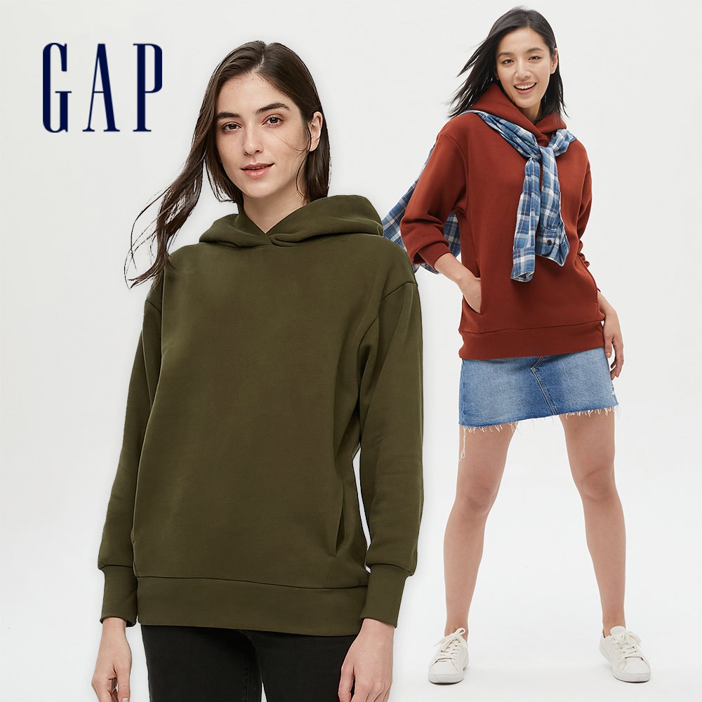 Gap 女裝 刷毛帽T 碳素軟磨系列-多色可選(655692)