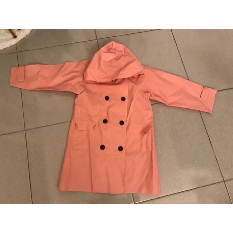 女童 風衣式雨衣 粉紅