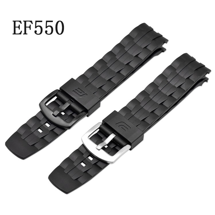 EDIFICE 適用於卡西歐大廈系列錶帶 EF-550 EF-523 橡膠樹脂錶帶適用於卡西歐 EF550 EF523