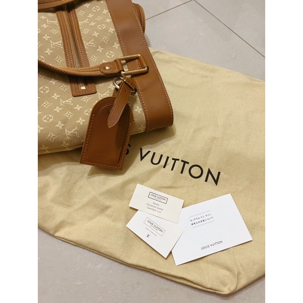 Louis Vuitton 正品 牛仔丹寧肩背包 LV 米色 Vintage 稀有 古董包 側背包 中古包 復古 日本