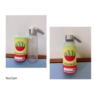 妙廚師 玻璃隨身水瓶 西瓜杯套 容量300ml