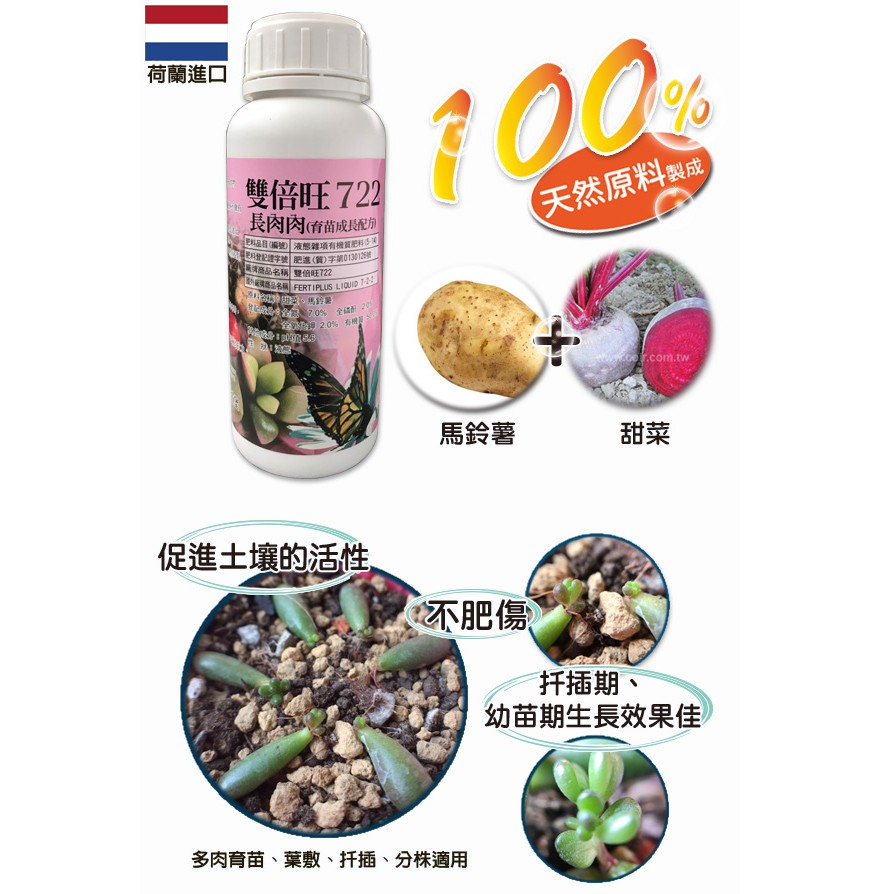 現貨 全館790免運 多肉育苗成長 荷蘭雙倍旺純植物有機質液肥500ml 長肉肉722 多肉植物液肥仙人掌 蝦皮購物