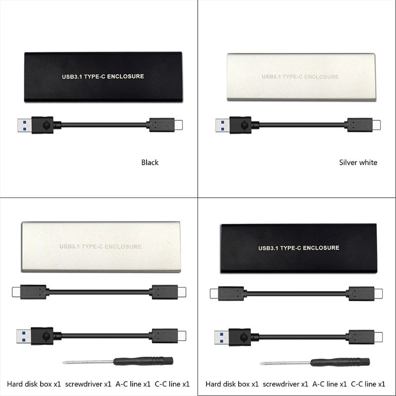 Quu 適用於 M 2 USB C 轉 NGFF PCIe 適配器硬盤盒適用於 2242 2260 2280 適用於 M