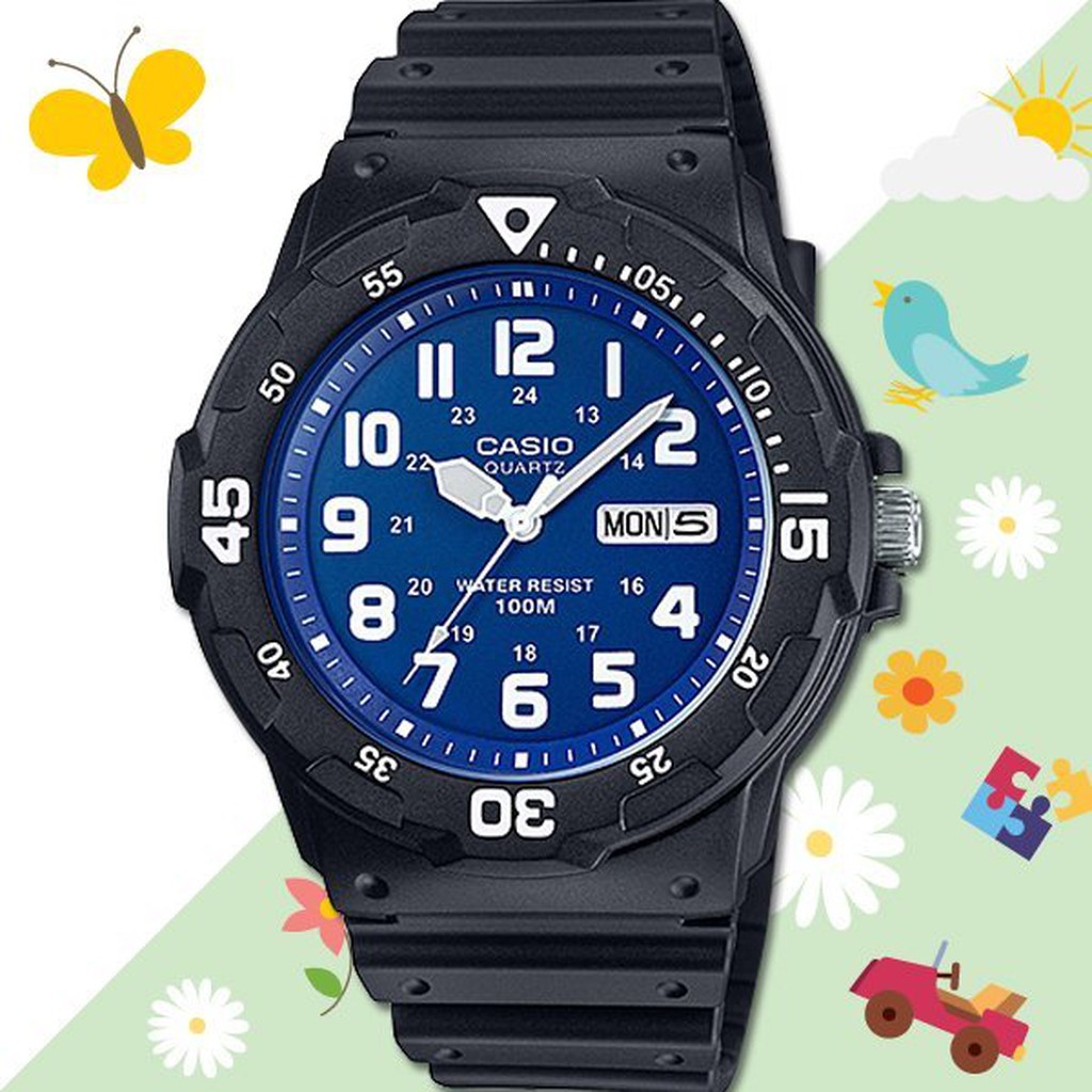CASIO MRW-200H-2B2 藍面白數字 防水 造型指針錶(另LRW-250H)MRW-200H 國隆手錶專賣店