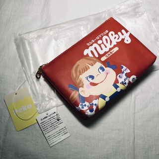 🥛日本三麗鷗不二家牛奶妹milky peko糖果造型圖案塑膠皮革多夾層化妝包收納袋收納包