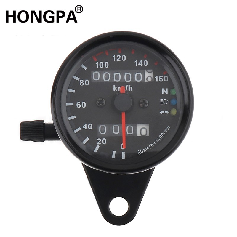 Hongpa 機車里程表摩托車通用車速表里程表機車雙速度計12v Led指示器時速表野狼咖啡 蝦皮購物