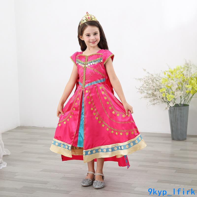 |毛二力￥阿拉丁神燈茉莉公主洋裝 中兒童童裝 cosplay服裝 萬聖節服裝 短袖連身裙 變裝|￥