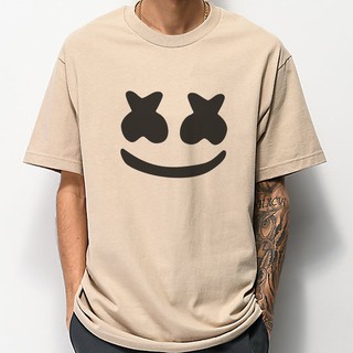 MARSHMELLO Face 短袖T恤 米色 DJ EDM 情侶電音舞曲派對電子班服團體服【現貨出清】