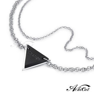 AchiCat．雙鍊手鍊．白鋼．幸福時刻．客製化刻字．H5059
