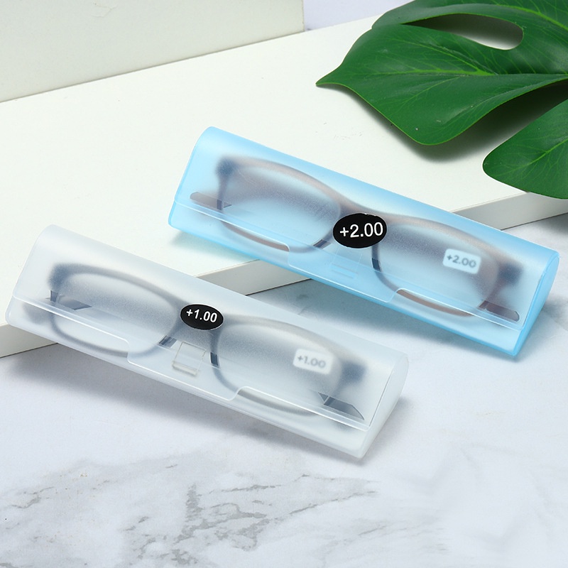 磨砂塑膠眼鏡盒簡約輕便近視閱讀清新半透明高品質