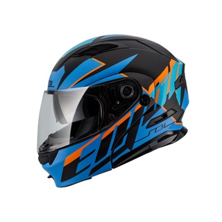 【SOL Helmets】SM-5可掀式安全帽 (裂變 消光黑/藍橘) ｜ SOL安全帽官方商城