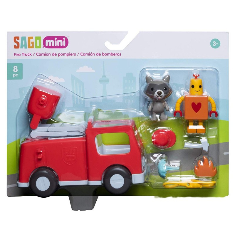SAGO mini 消防車組 消防車 8件組 正版公司貨