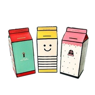 韓國 可愛牛奶盒造型存錢筒 monopoly Storing Box 【美日多多】