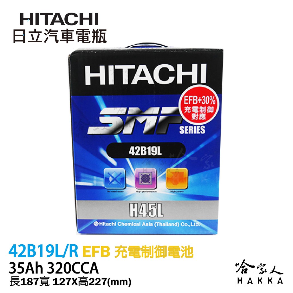 Hitachi 日立42b19l 汽車電池fit Cr Z 一年保固38b19l Efb 免加水電瓶哈家人 蝦皮購物