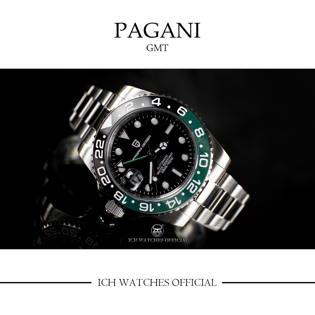 原裝進口美國Pagani design PD-1662 第二時區功能GMT兩地時間機械錶