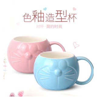 哆啦A夢造型杯子馬克杯情侶對杯禮盒卡通陶瓷水杯