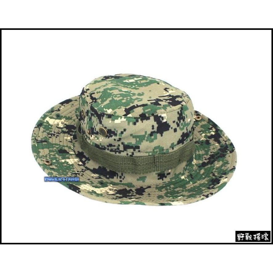 【野戰搖滾-生存遊戲】超酷!美軍戰術圓邊帽【AOR2】奔尼帽闊邊帽數位迷彩圓盤帽數位叢林迷彩軍帽